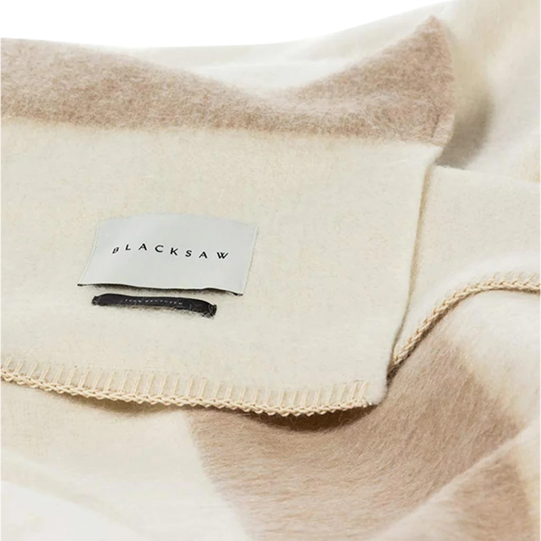 Blacksaw : The Siempre Blanket in Ivory/Beige Stripe