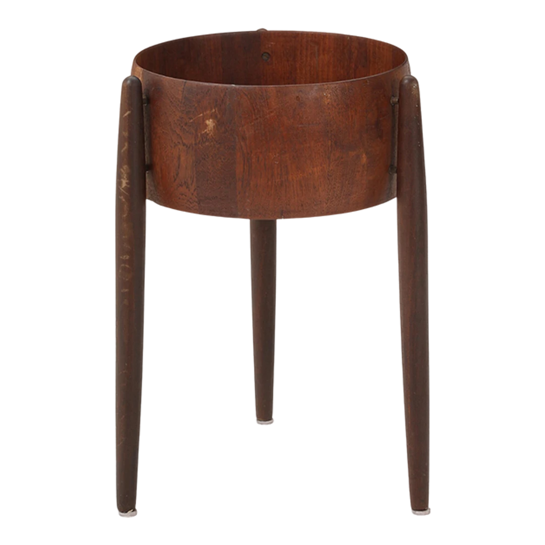 1960s Danish : teakwood tri-leg 20" flower stand