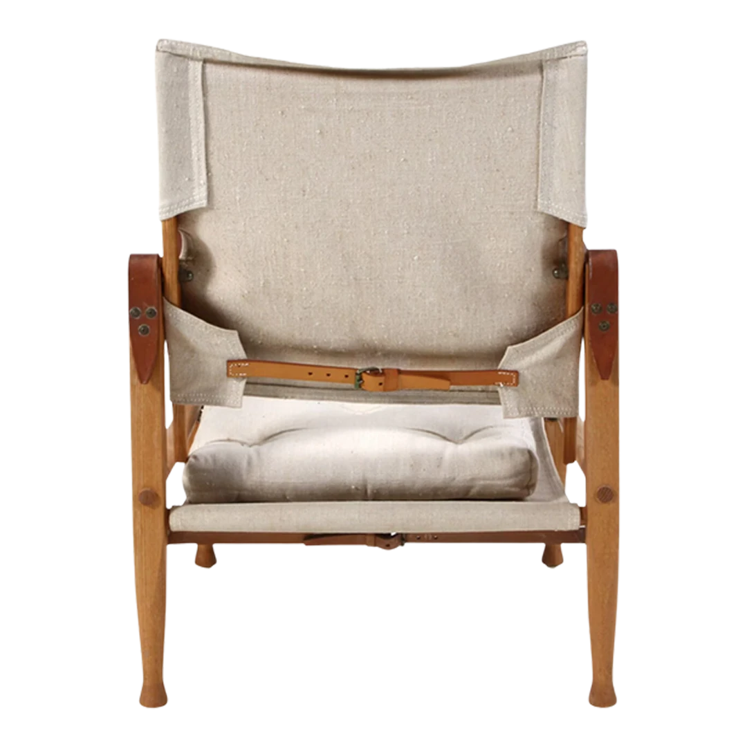 Kaare Klint 1930s design : safari chair + ottoman, Rud. Rasmussen