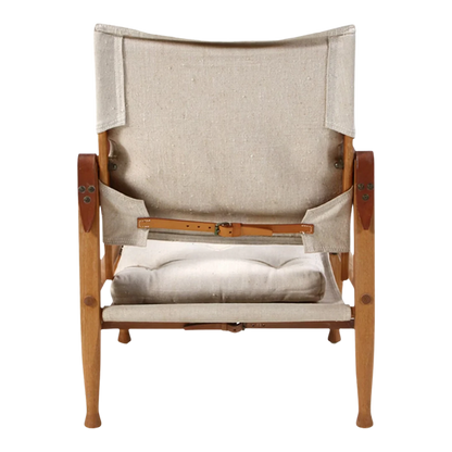 Kaare Klint 1930s design : safari chair + ottoman, Rud. Rasmussen