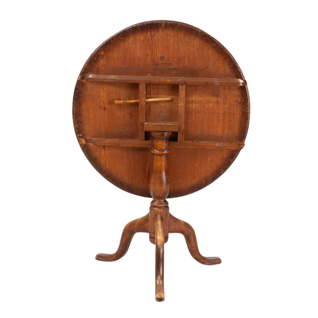 c1775 Jacob Sjölin : burr alder dropleaf tripod table, Kungsör Sweden