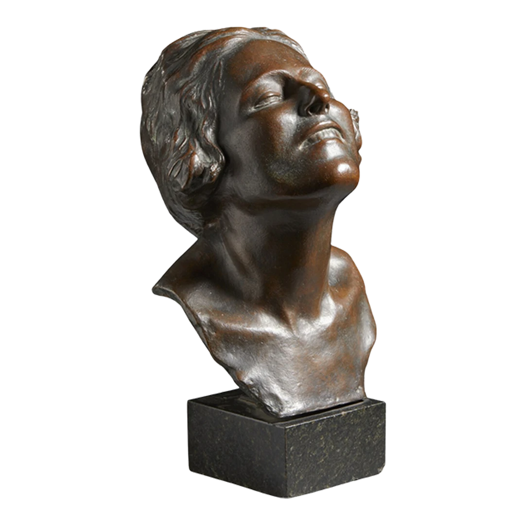 Early 20thc Hector Rocha : bronze, female bust, Italy