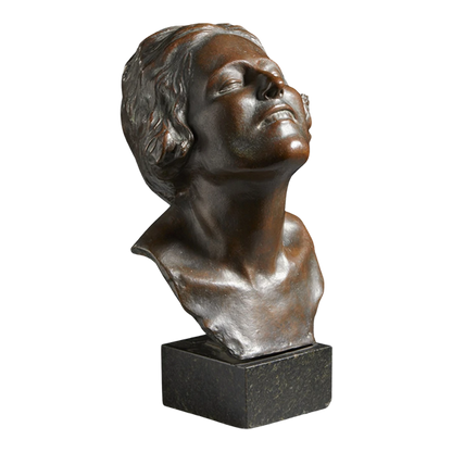 Early 20thc Hector Rocha : bronze, female bust, Italy