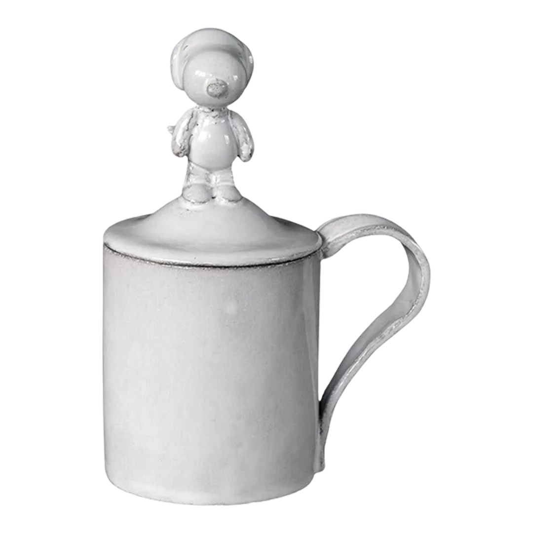 Astier de Villatte : ceramic mug with Snoopy figurine topper