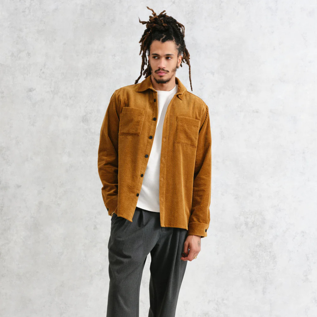 Wax London : Whiting Overshirt in Jumbo Cord