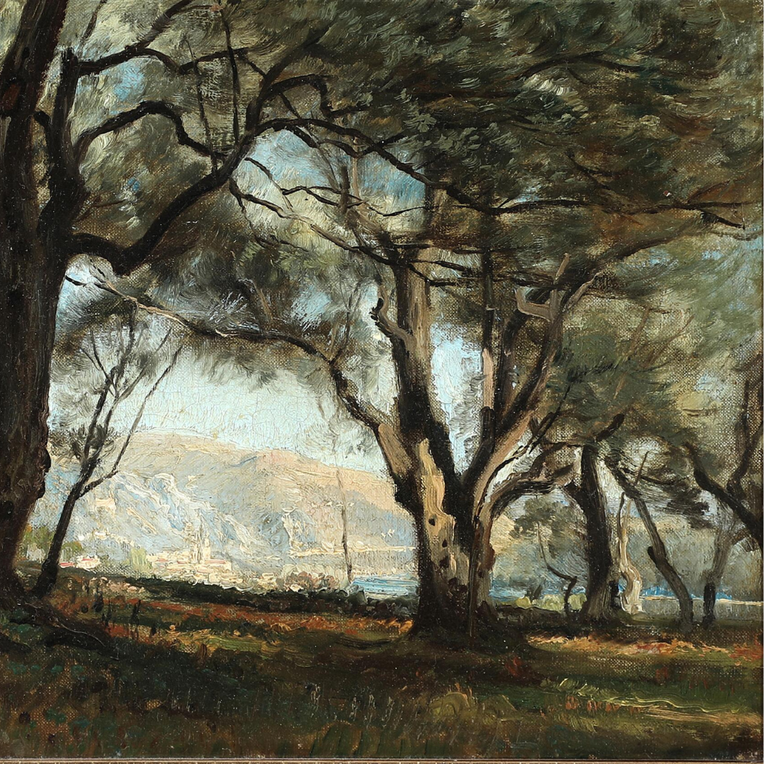 1881 Christian Zacho : treelined French coastal o/c