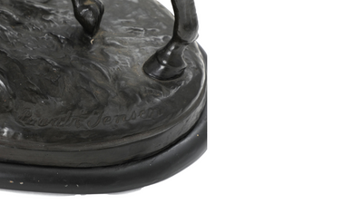 1920s Lauritz Jensen blackened terracotta table lamp