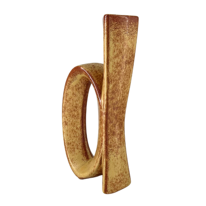 1970s Roberto Rigon : "letter D" vase, screziato tabacco glaze