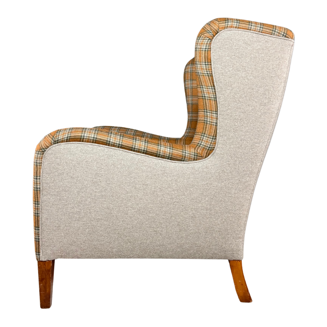 c1940 Jacob Kjær : restrained mini wingback armchair, Denmark