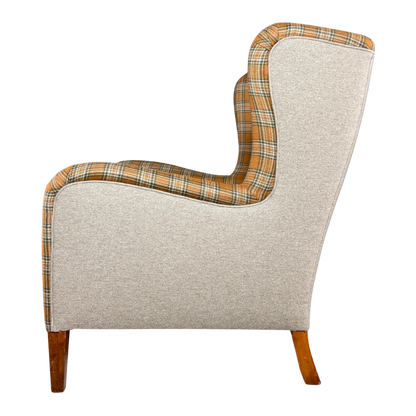 c1940 Jacob Kjær : restrained mini wingback armchair, Denmark