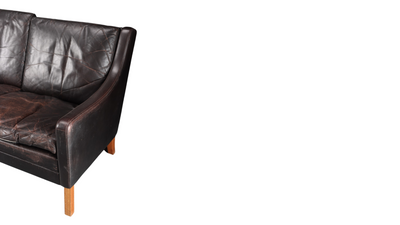 1960s classic Danish design 3-seat leather sofa