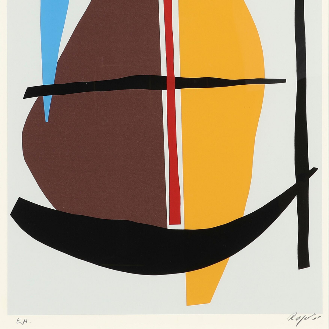 Robert Jacobsen (1912-1993) : abstract composition in colors, silkscreen