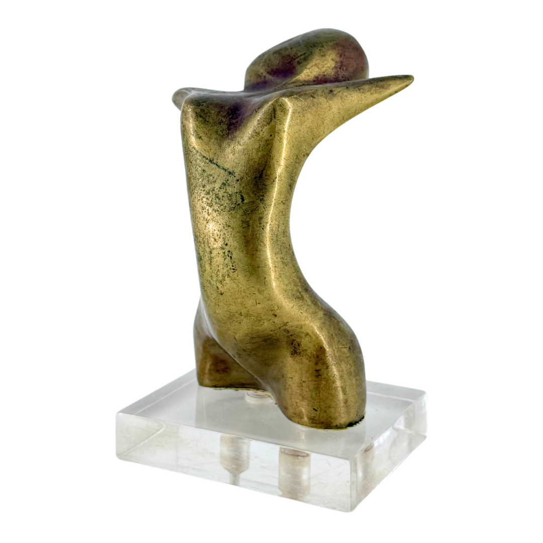 c1970 Adriana Banfi : bronze abstract torso sculpture