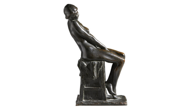c1927 Aurelio Capsoni bronze, sitting female nude, Italy
