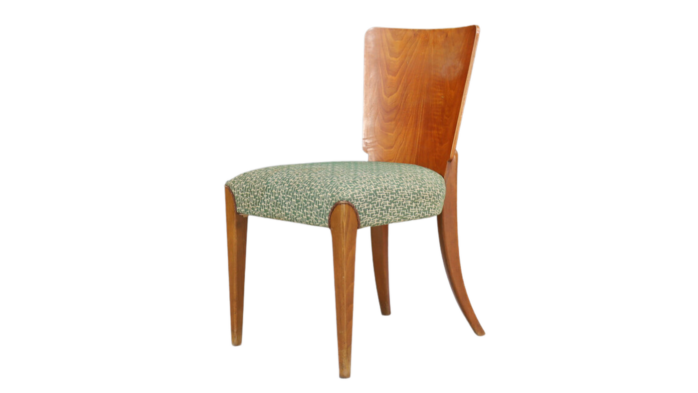 Set four Jindrich Halabala 1930s walnut dining chairs