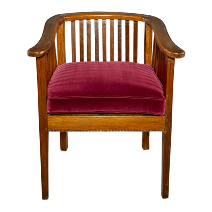 1930s Italian : pair Rationalist designed solid walnut spindle chairs