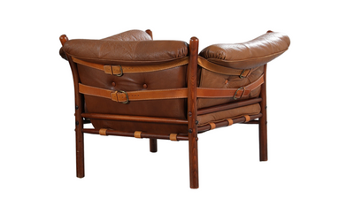 Arne Norell "Indra" leather safari chairs, Sweden