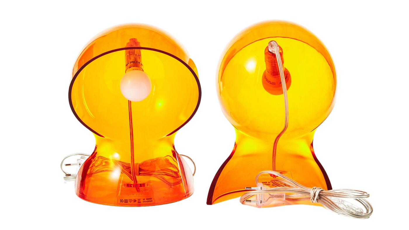 Vico Magistretti "Dalu" desk lamp in opaque orange, Artemide