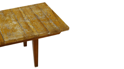 1950s Brazilian low 80" slatted teakwood coffee table