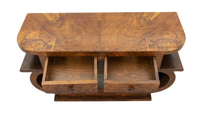 1920s Art Deco walnut rootwood cabinet/sideboard