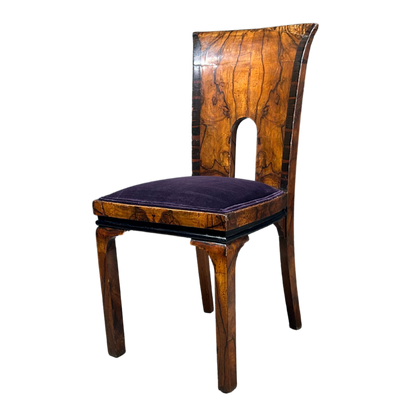 1930s Marcello Piacentini : art deco walnut briar & macassar ebony chair