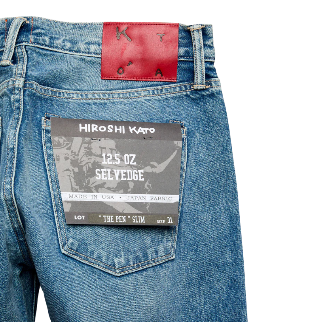 Hiroshi Kato : The Pen Slim Natural Slub Indigo 12.5oz Selvedge