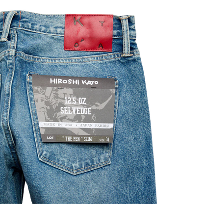 Hiroshi Kato : The Pen Slim Natural Slub Indigo 12.5oz Selvedge