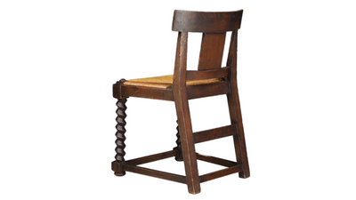 1940s French carved dining chair, style of Charles Dudouyt