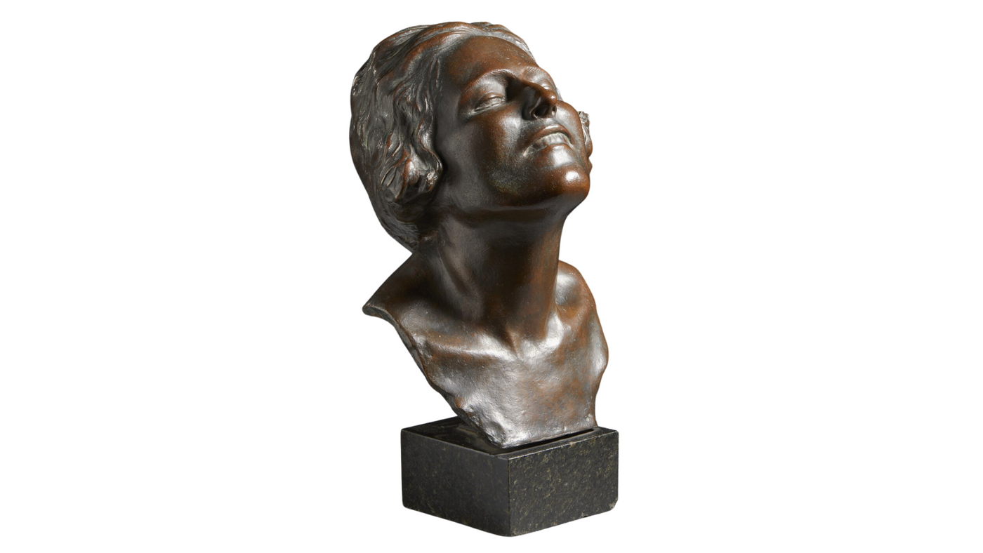 Early 20thc Hector Rocha bronze, female bust, Italy