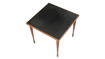 1960s Danish design teak & black formica side table