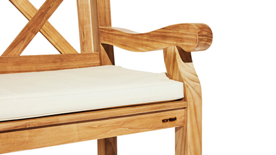 "X back" solid teakwood bench by Anker Denmark