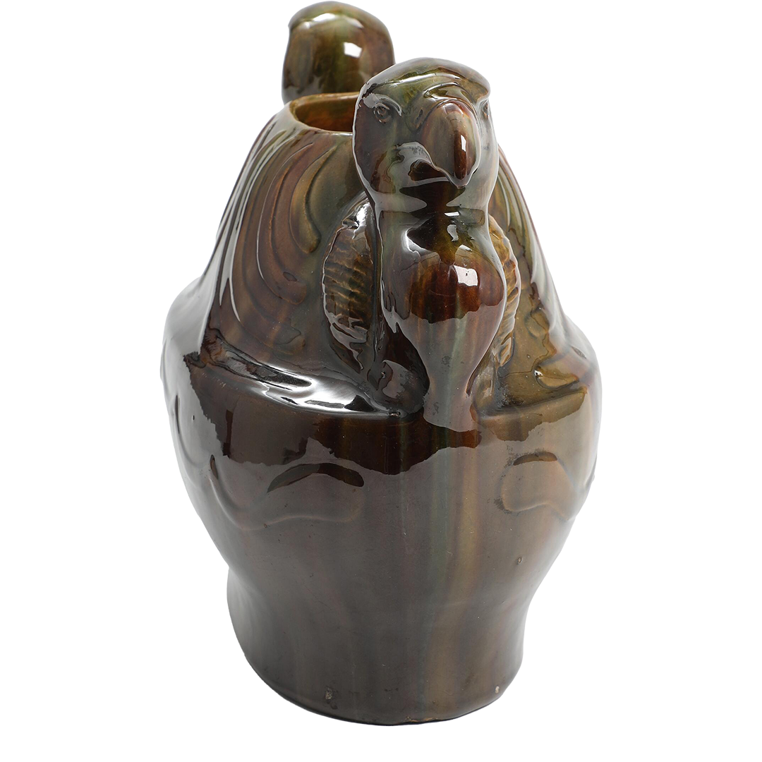 c1900 Karl Hansen-Reistrup (attr) : sculptural vulture vase in glazed earthenware