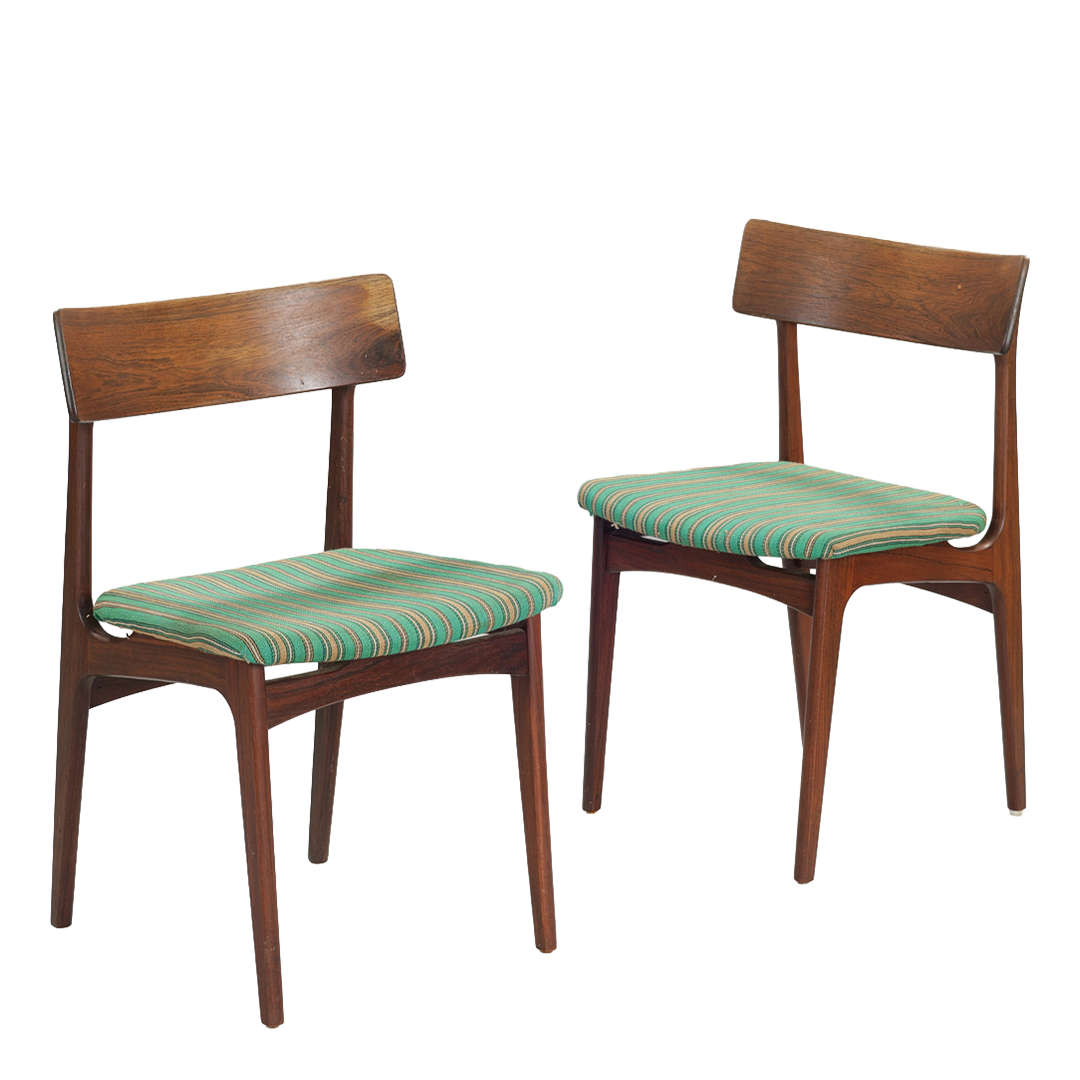 1960s Bernhard Pedersen & Søn : set six rosewood dining chairs, Denmark