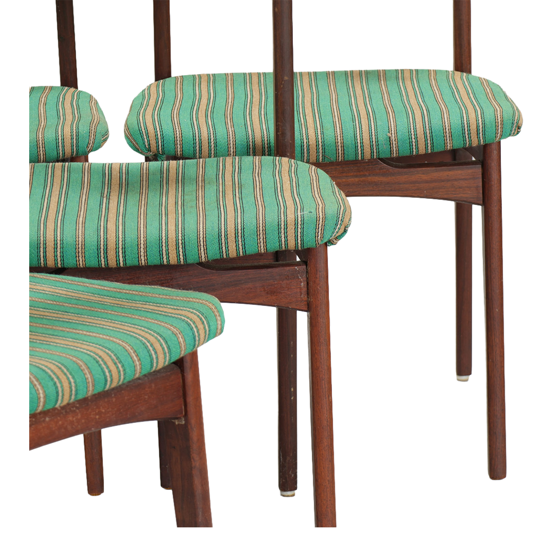 1960s Bernhard Pedersen & Søn : set six rosewood dining chairs, Denmark