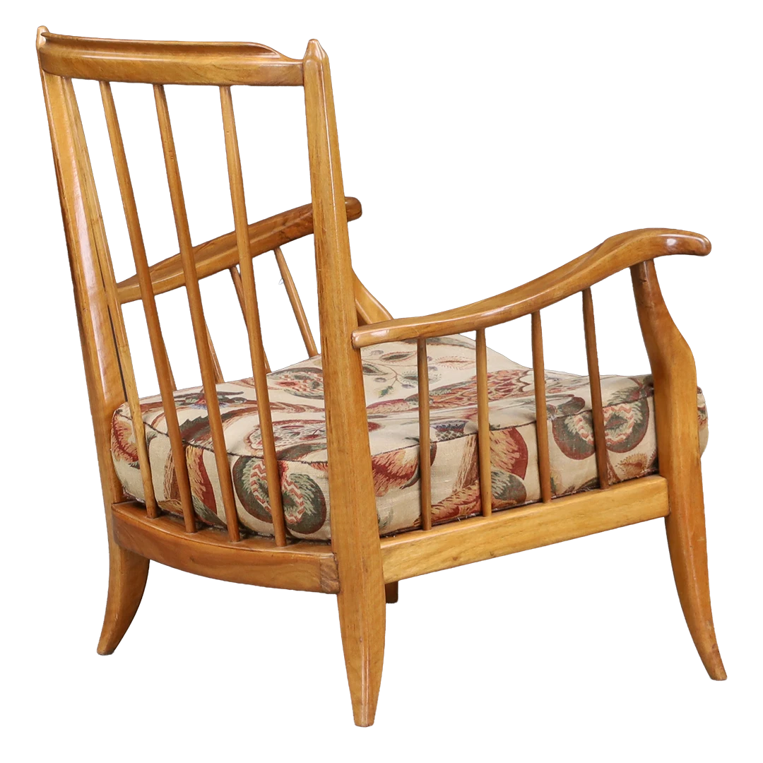 Late 1930s Viennese: slatted Secessionist armchair in European beechwood