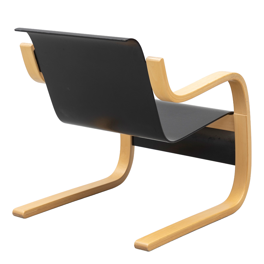 1932 design Alvar Aalto : Model 31/42 "Spring Chair" in black, Finland