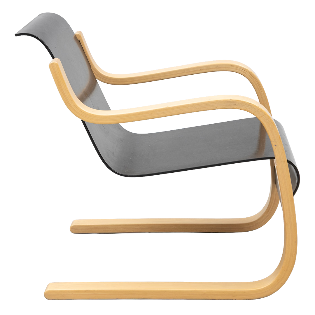 1932 design Alvar Aalto : Model 31/42 "Spring Chair" in black, Finland