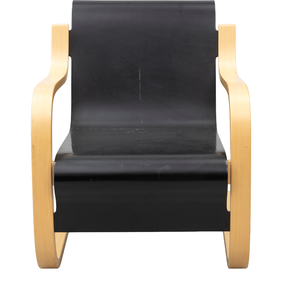 1932 design Alvar Aalto : Model 31/42 "Spring Chair" in black, Finland