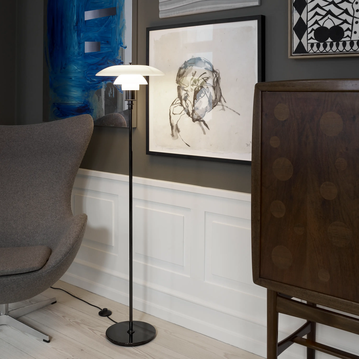 Poul Henningsen : PH 3½-2½ Floor Lamp, 1920s design, Denmark
