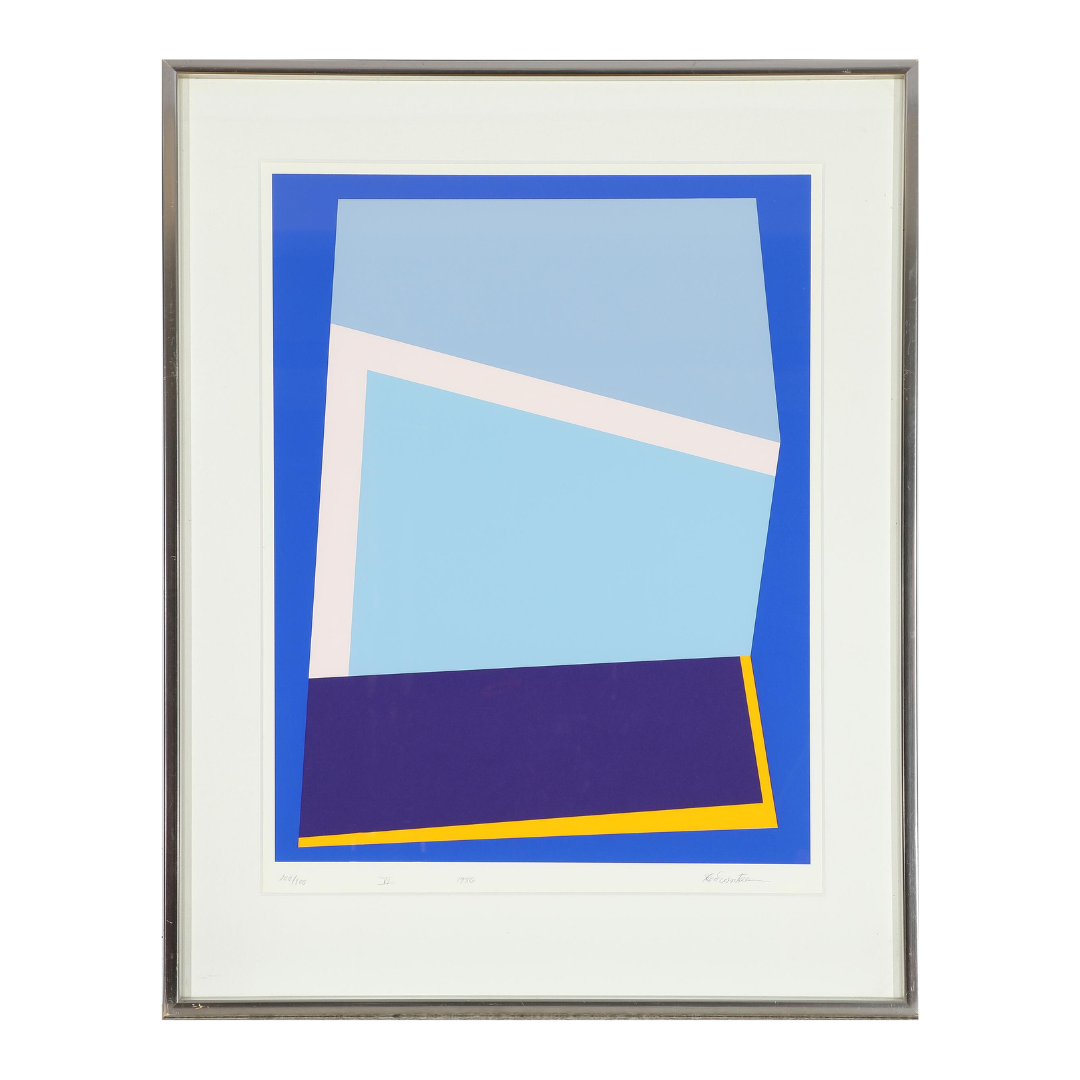 Ib Geertsen : 1986 abstract geometric lithograph in colors