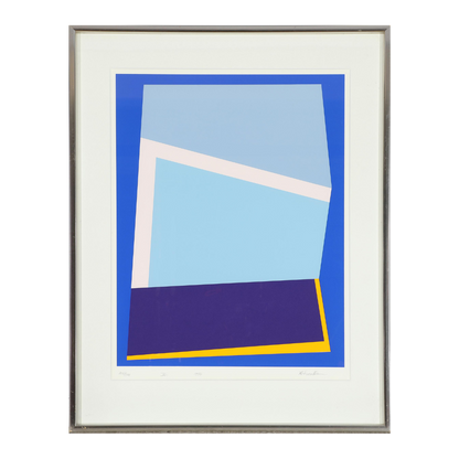 Ib Geertsen : 1986 abstract geometric lithograph in colors