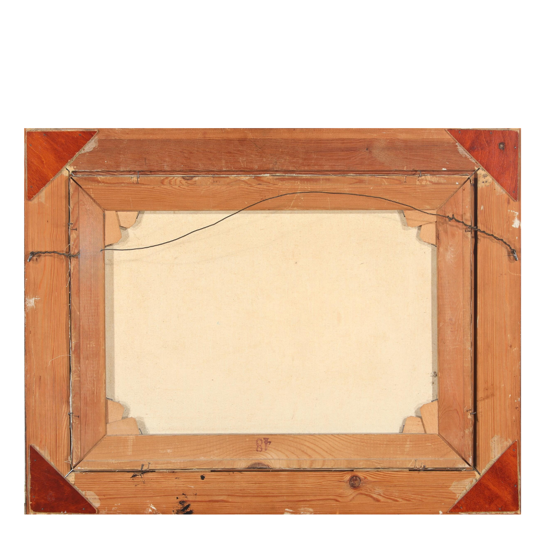 Danish painter, 20th century : Still life with flowers in a basket