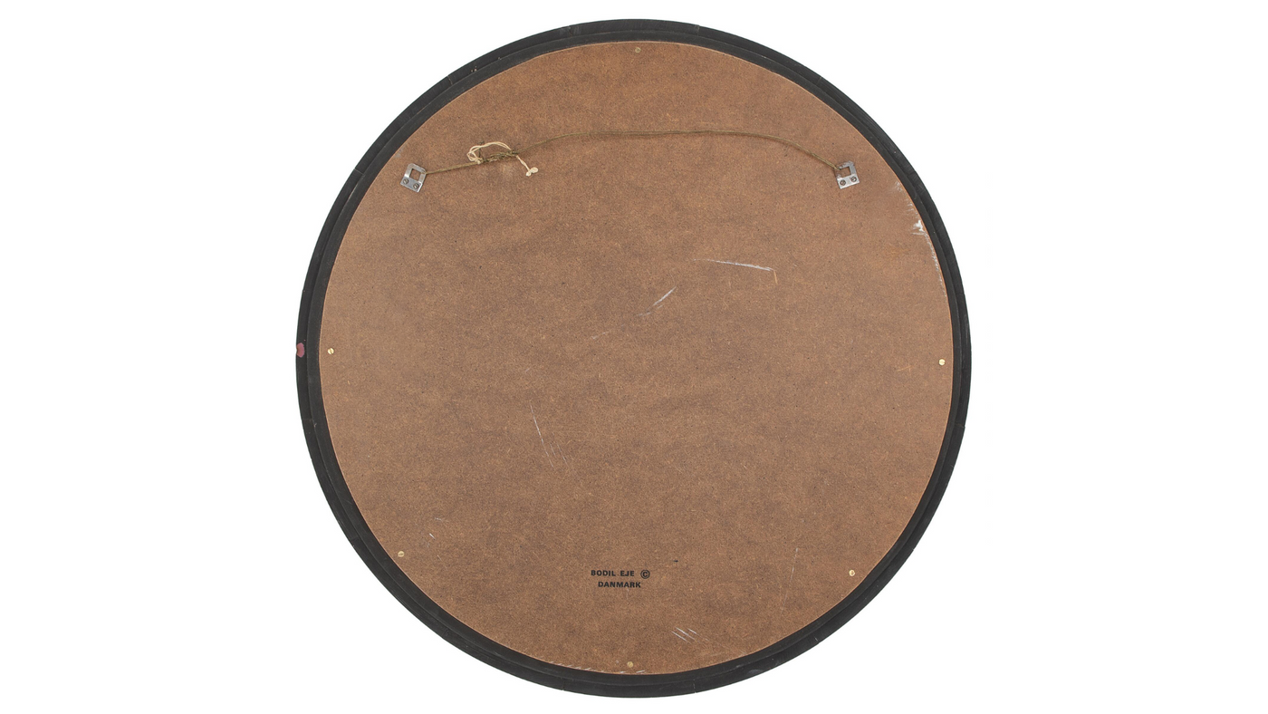 1960s Bodil Eje enameled copper 24" circular wall mirror