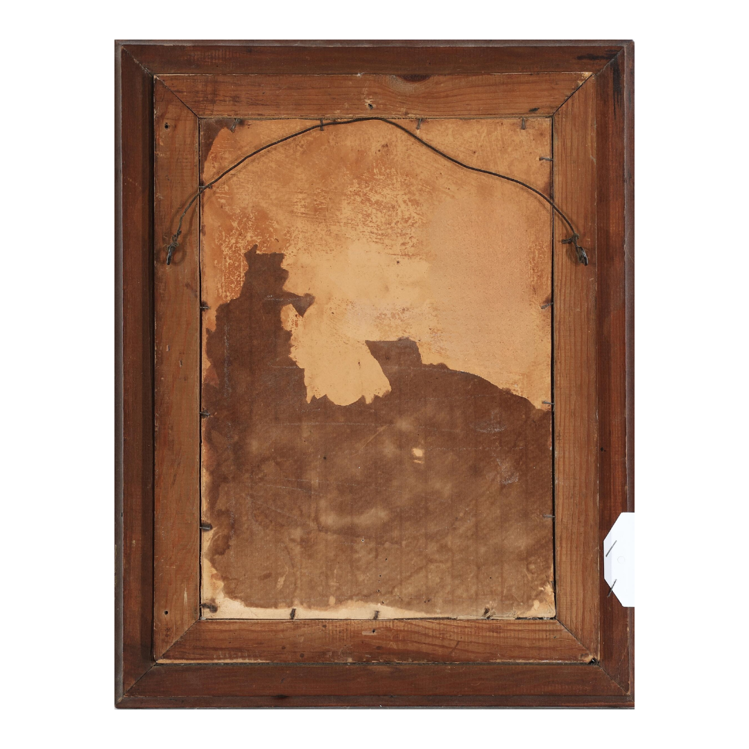 Unsigned 19thc : a pink Cyclamen, oil on paperboard