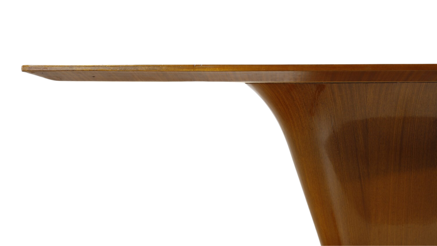 1950s Ico Parisi sapele mahogany table, conical cherry base