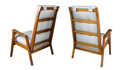 1950s Italian tall ladder-back armchair, new cushions