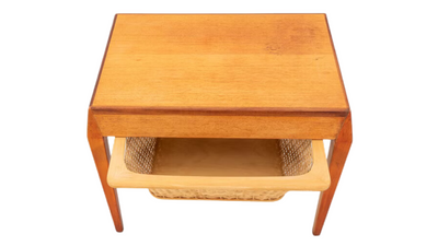 1950s Severin Hansen teakwood sewing table, Denmark