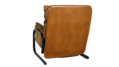 1970s Rossi Di Albizzate leather chair & ottoman