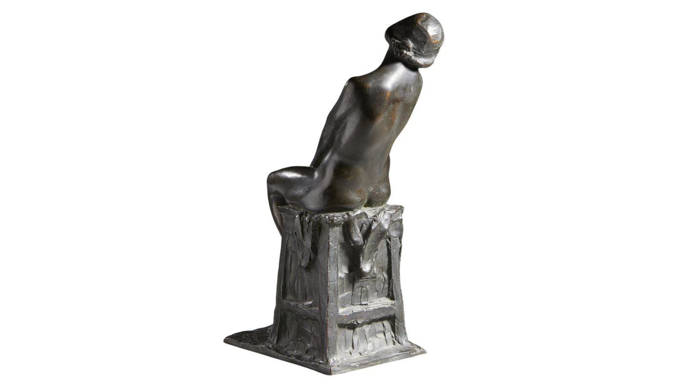 c1927 Aurelio Capsoni bronze, sitting female nude, Italy