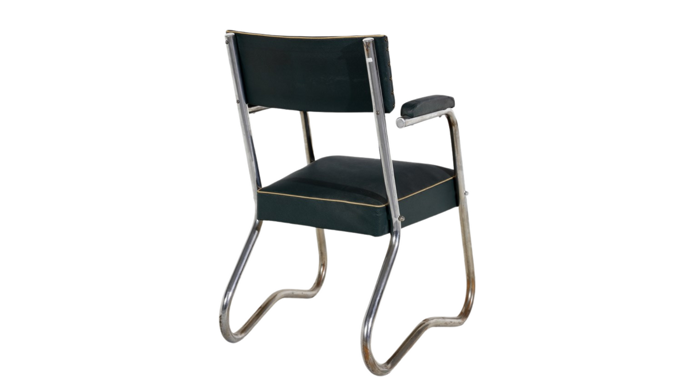 1930s Italian rationalist tubular metal armchair